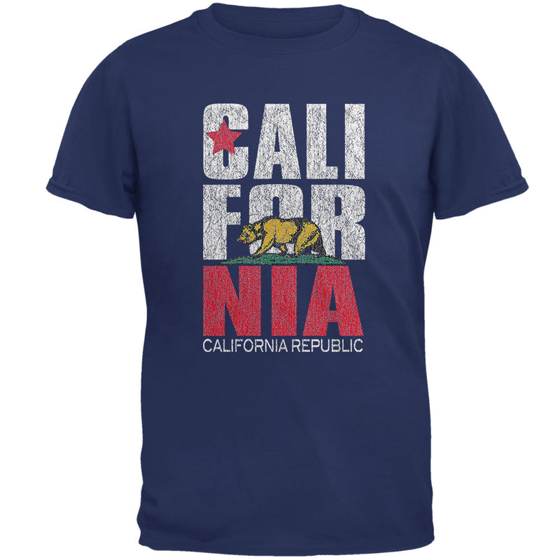 California Bear Mens T Shirt Men's T-Shirts Old Glory LG Blue