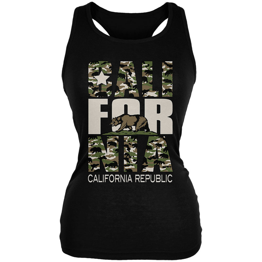 Camo Bear California Republic Oversize Juniors Soft Tank Top Juniors Tank Tops Old Glory 2XL Black