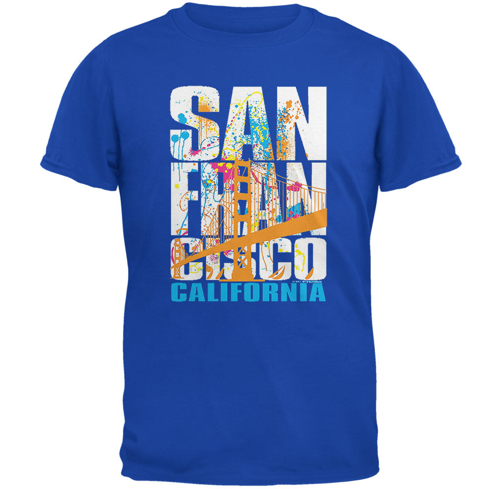 White Splash San Francisco California Mens T Shirt Men's T-Shirts Old Glory 2XL Blue