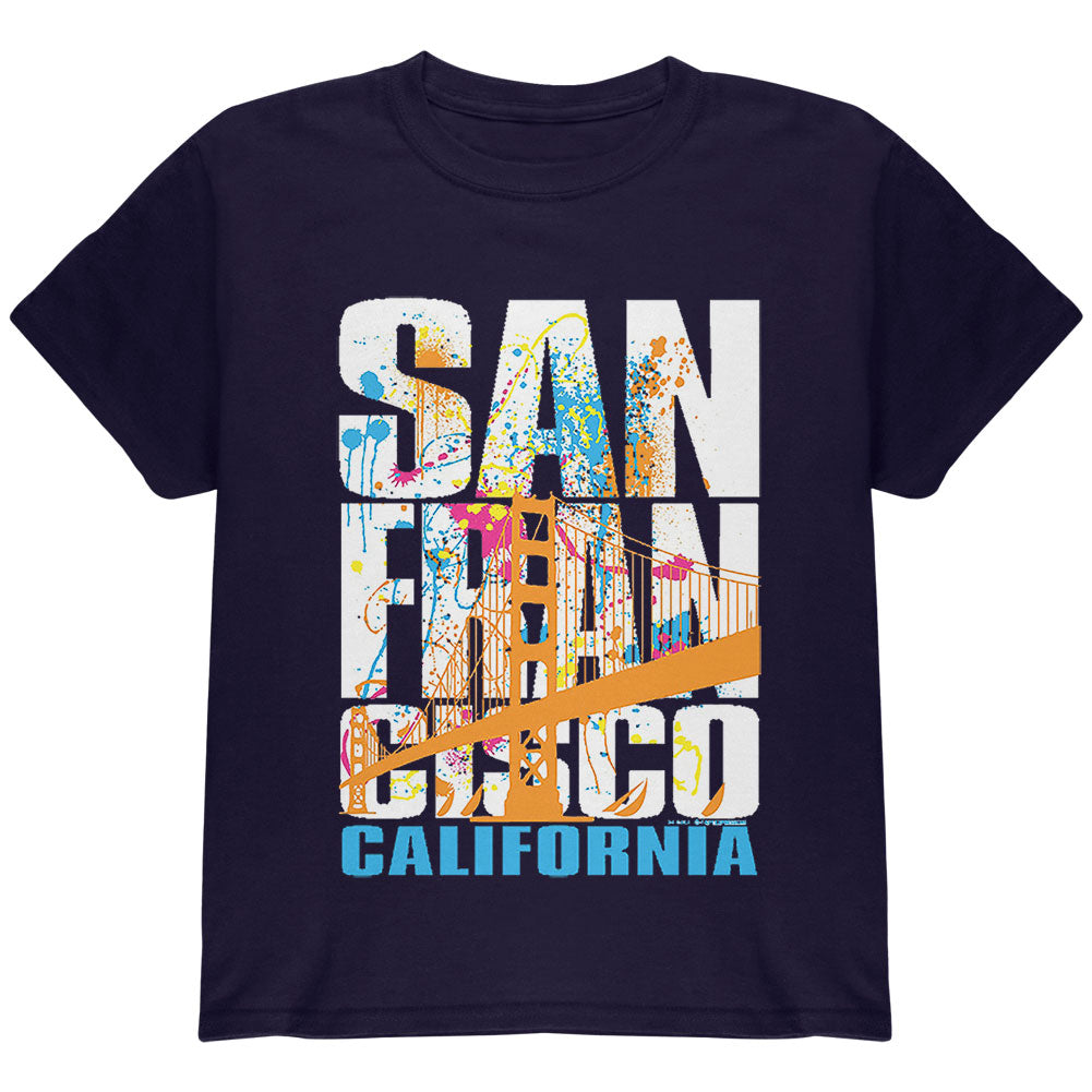 White Splash San Francisco California Youth T Shirt Youth T-Shirts Old Glory YLG Navy