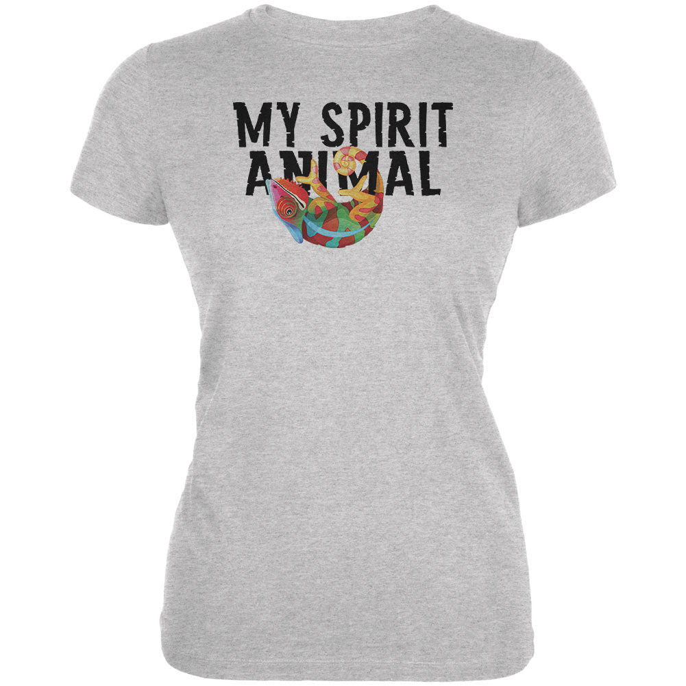 Gecko Chameleon is my Spirit Animal Juniors Soft T Shirt Juniors T-Shirts Old Glory 2XL Grey
