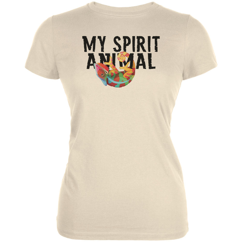 Gecko Chameleon is my Spirit Animal Juniors Soft T Shirt Juniors T-Shirts Old Glory 2XL Cream