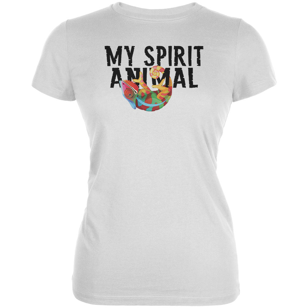 Gecko Chameleon is my Spirit Animal Juniors Soft T Shirt Juniors T-Shirts Old Glory 2XL White