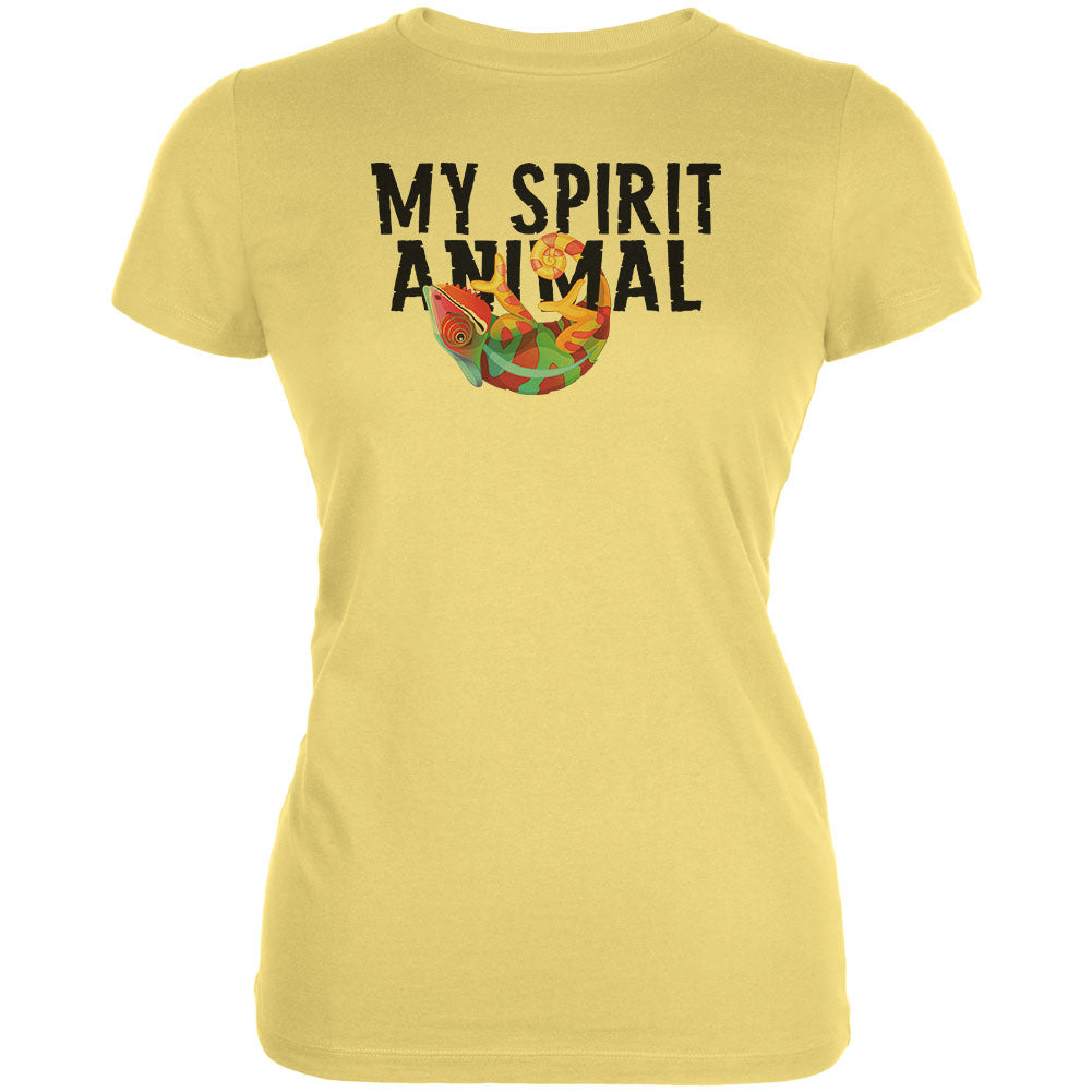 Gecko Chameleon is my Spirit Animal Juniors Soft T Shirt Juniors T-Shirts Old Glory LG Yellow
