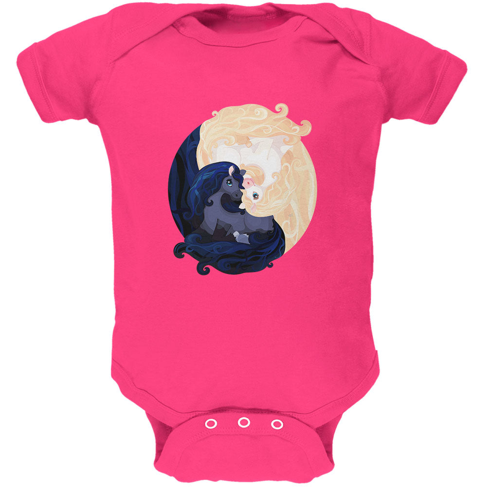 Pretty Ponies Yin Yang Soft Baby One Piece Baby One Piece Old Glory NB Hot Pink