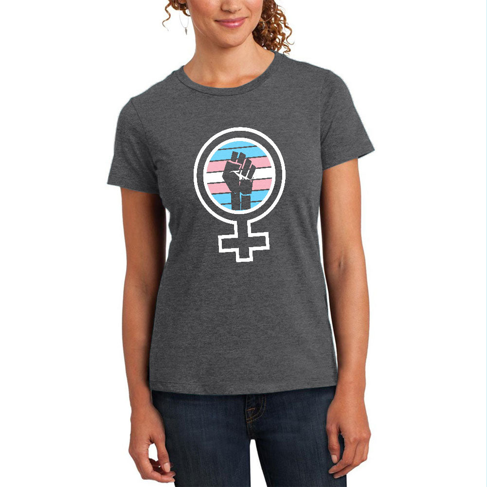 Feminist Raised First 70's Retro Sun Trans Flag Womens T Shirt Women's T-Shirts Old Glory 2XL Deep Heather