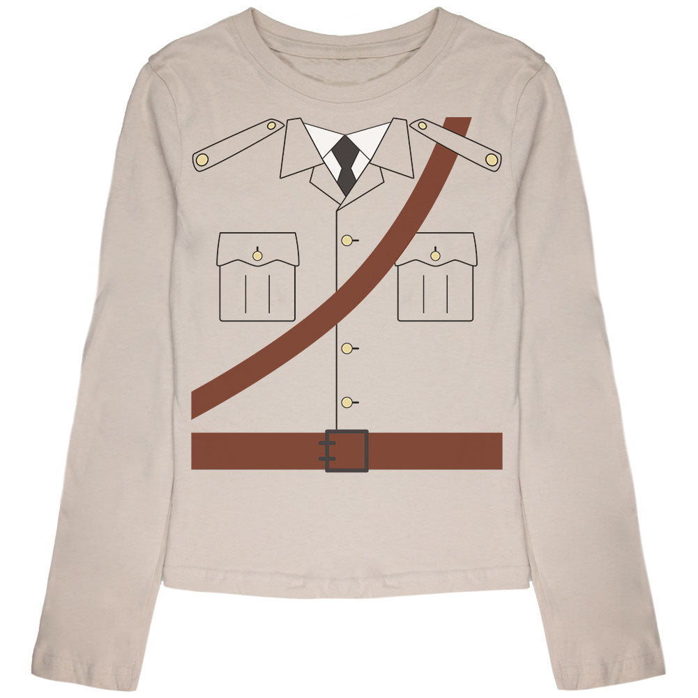 Halloween Safari Explorer Dr. Livingstone Costume Youth Girls Long Sleeve T Shirt Youth Long Sleeves Old Glory YSM Cream