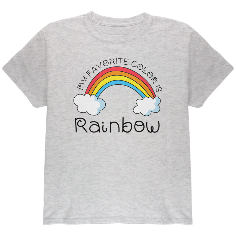 Rainbow is my Favorite Color Youth T Shirt Youth T-Shirts LGBT YLG Ash