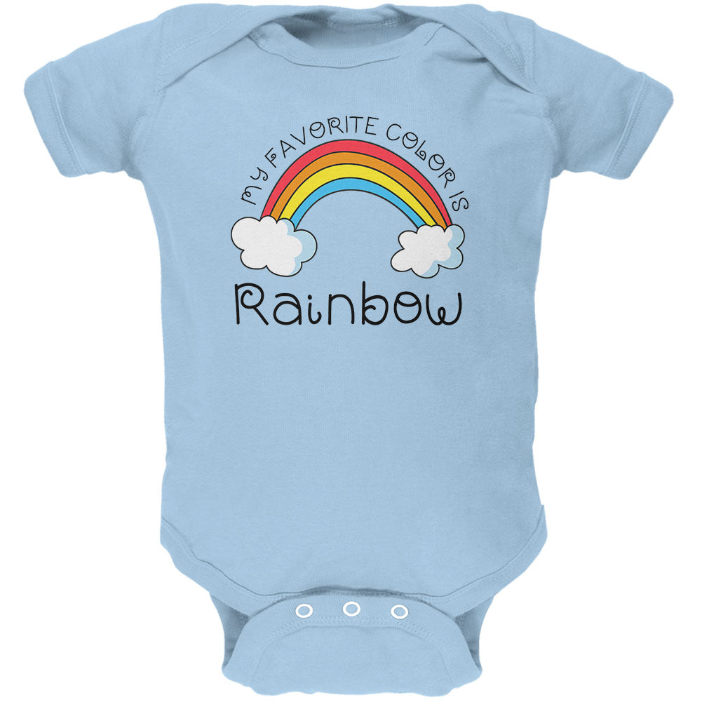 Rainbow is my Favorite Color Soft Baby One Piece Baby One Piece LGBT NB Light Blue