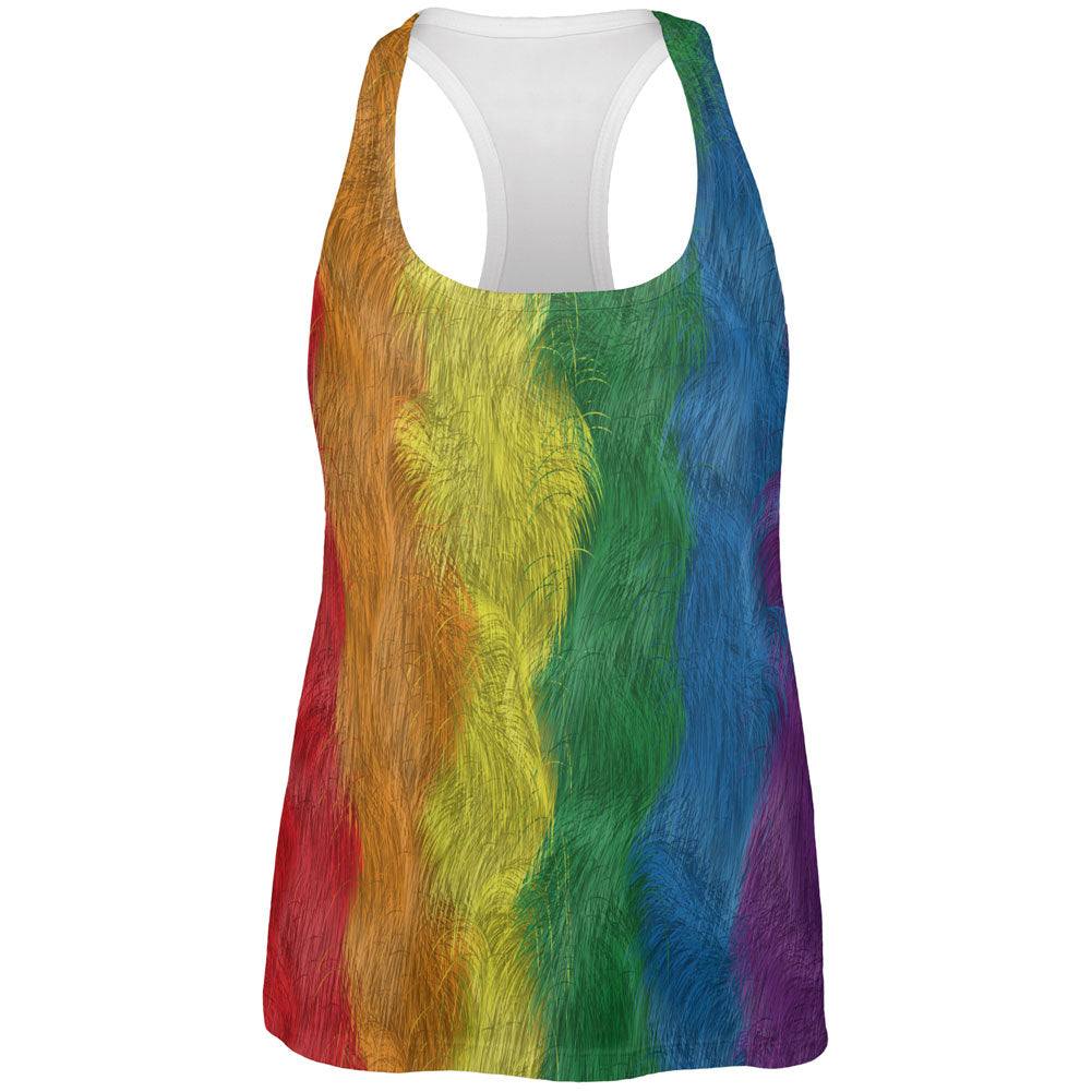 LGBTQ Furry and Proud All Over Womens Work Out Tank Top Women's Tank Tops LGBT 2XL Multicolor