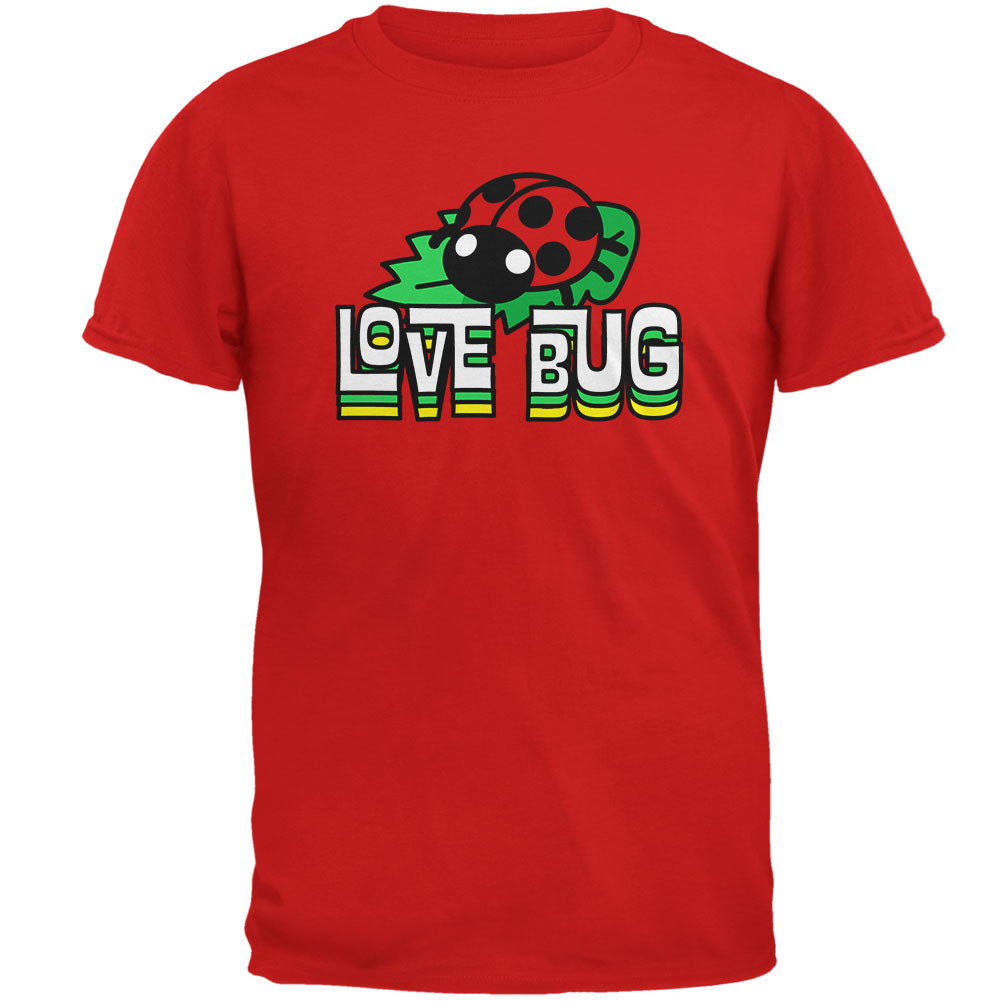 Love Bug Ladybug Retro 70s Mens T Shirt Men's T-Shirts Old Glory 2XL Red