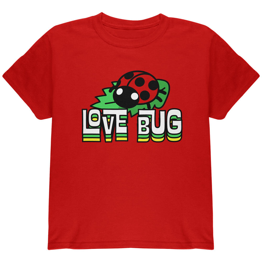 Love Bug Ladybug Retro 70s Youth T Shirt Youth T-Shirts Old Glory YLG Red