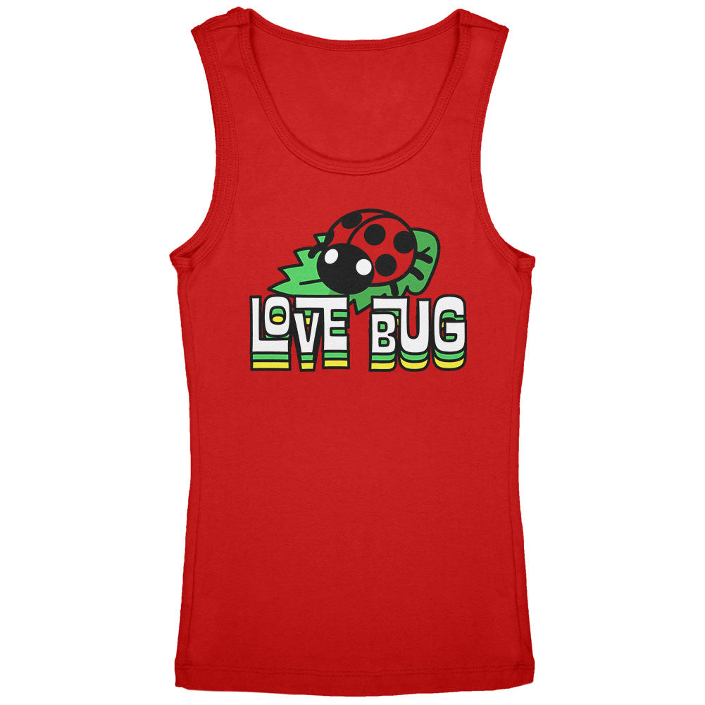Love Bug Ladybug Retro 70s Youth Girls Tank Top Youth Tank Tops Old Glory YLG Red