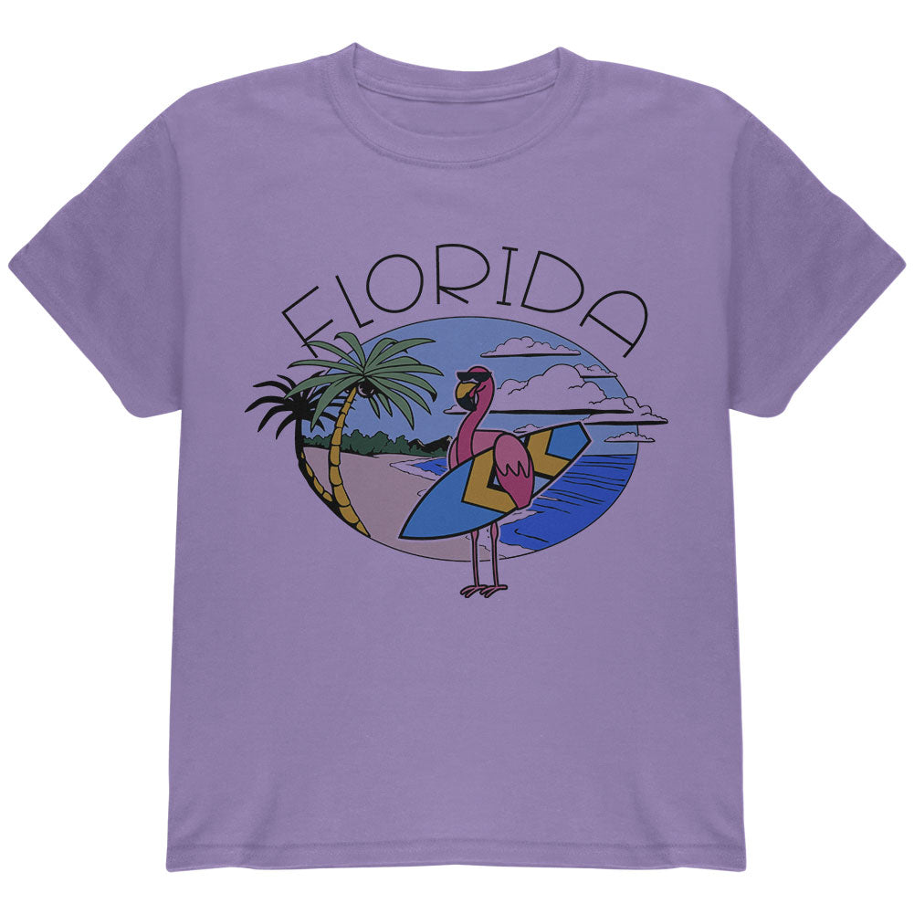 Florida Flamingo Summer Beach Youth T Shirt Youth T-Shirts Old Glory YLG Violet