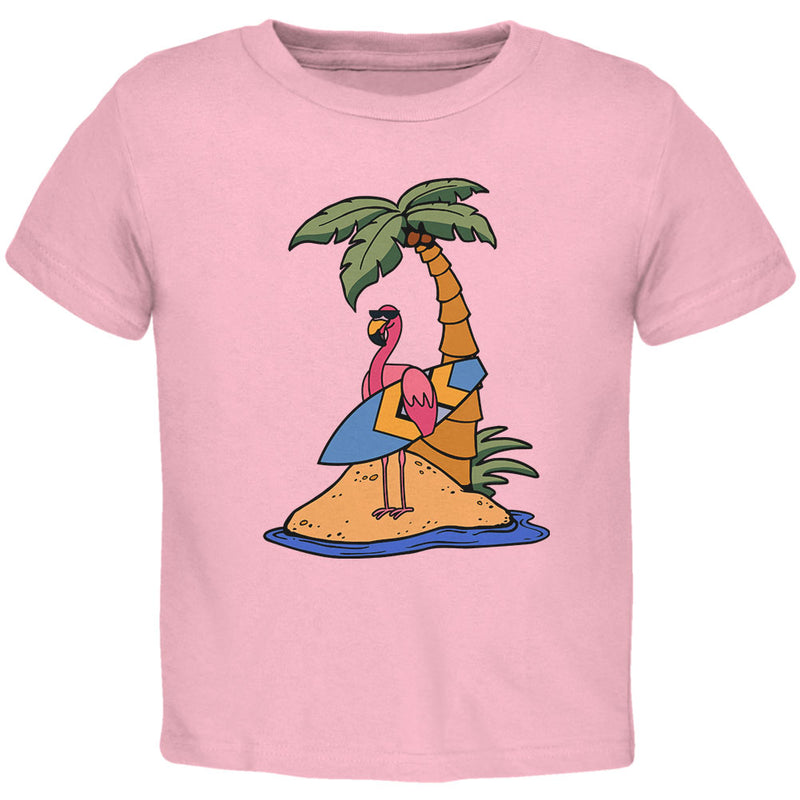Flamingo Summer Palm Tree Toddler T Shirt Toddler T-Shirts Old Glory 2T Light Pink