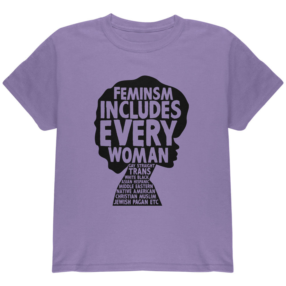Feminism Includes Every Woman Youth T Shirt Youth T-Shirts Old Glory YLG Violet