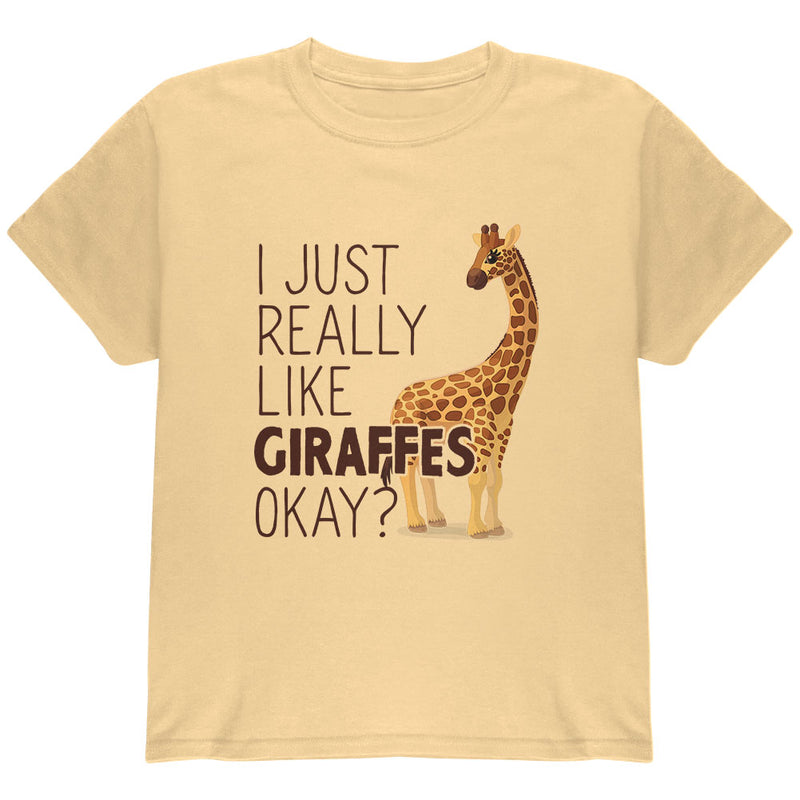 I Just Really Like Giraffes Ok Youth T Shirt Youth T-Shirts Old Glory YLG Yellow Haze