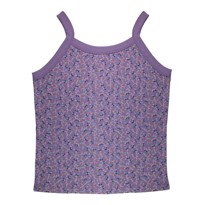 Vintage Leaf Pattern Thermal Youth Girls Tank Top Youth Tank Tops Nature YXL Lavender