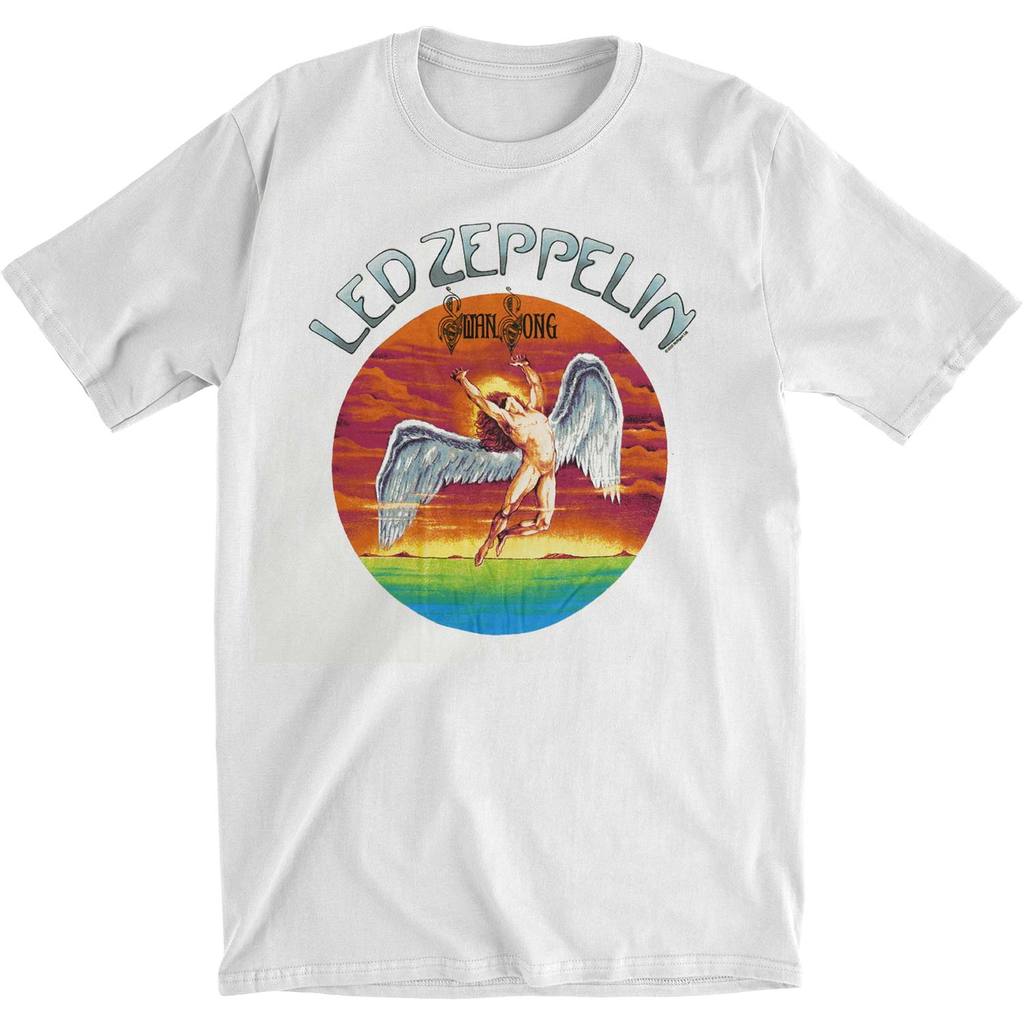 Led Zeppelin Swan Song Sunset Mens T Shirt Men's T-Shirts Old Glory White MD