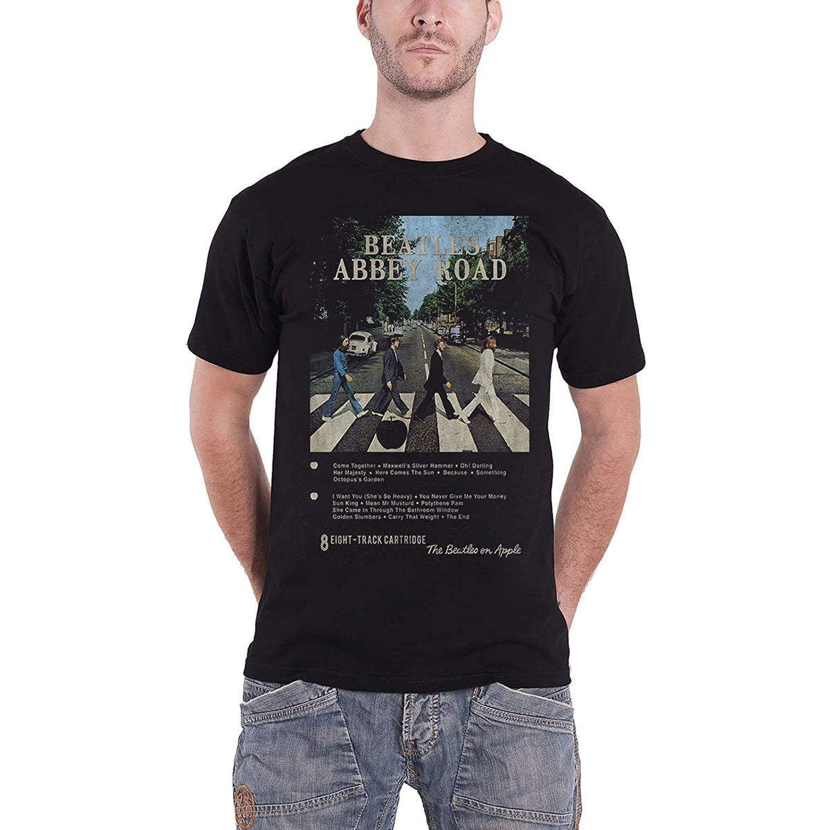 The Beatles - Abbey Road Eight Track Mens T Shirt Men's T-Shirts Old Glory Black MD