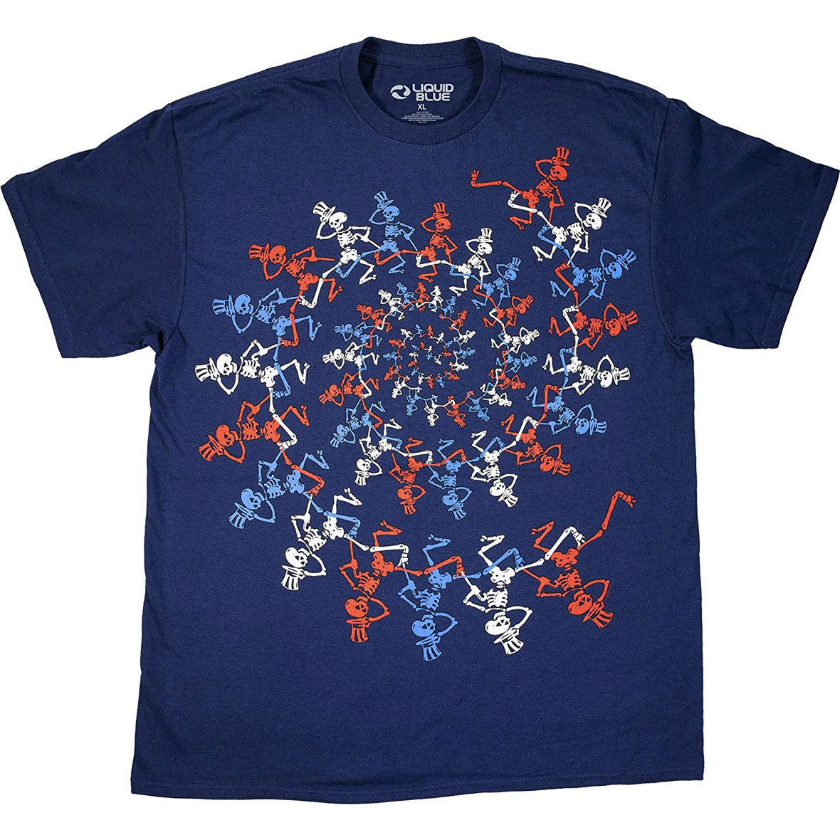 Grateful Dead - USA Spiral Skeletons Mens T Shirt Men's T-Shirts Old Glory