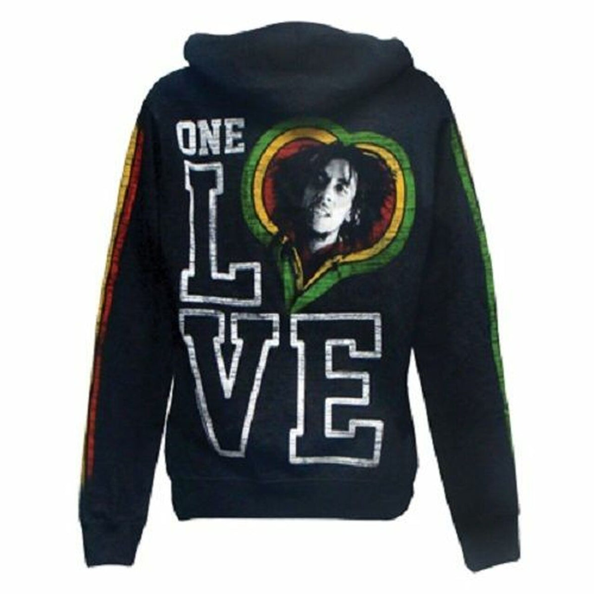 Bob Marley One Love Smile Womens Zip Hoodie Juniors Hoodies OldGlory.com SM