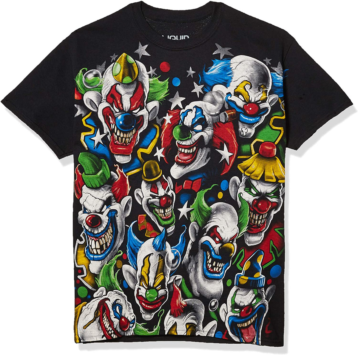Colorful Clowns Black Mens T Shirt Men's T-Shirts OldGlory.com SM