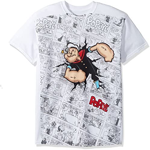 Popeye - Breakout White Mens T Shirt Men's T-Shirts OldGlory.com SM