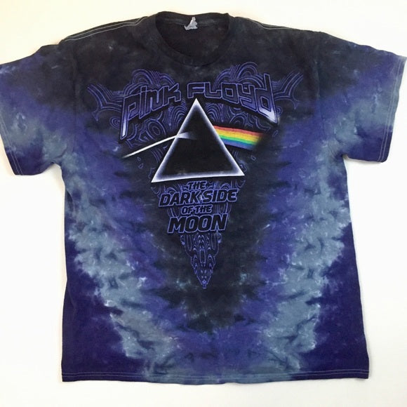 Pink Floyd - Dark Side of the Moon V Tie Dye Adult Unisex T Shirt Men's T-Shirts OldGlory.com SM