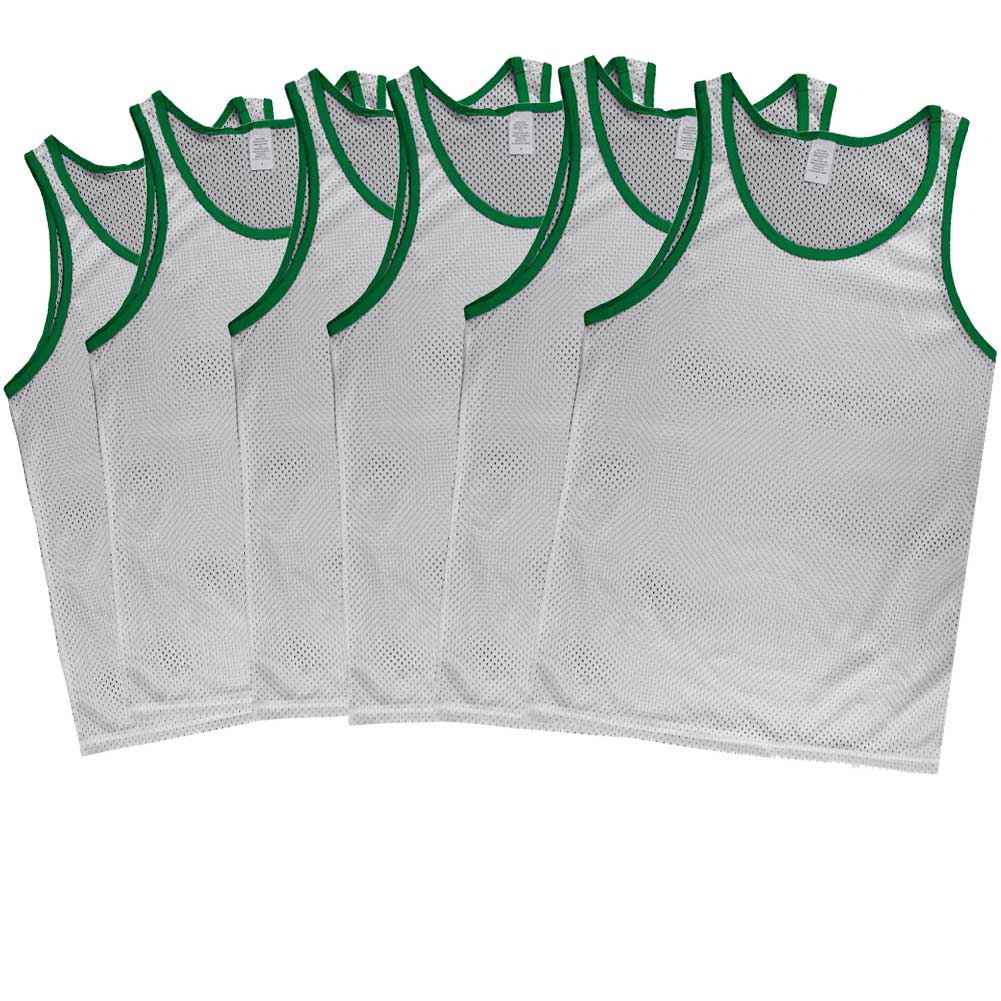 Adult Unisex Black Mesh Tank Top Basketball Jersey 6-Pack Men's Tank Tops Old Glory SM White