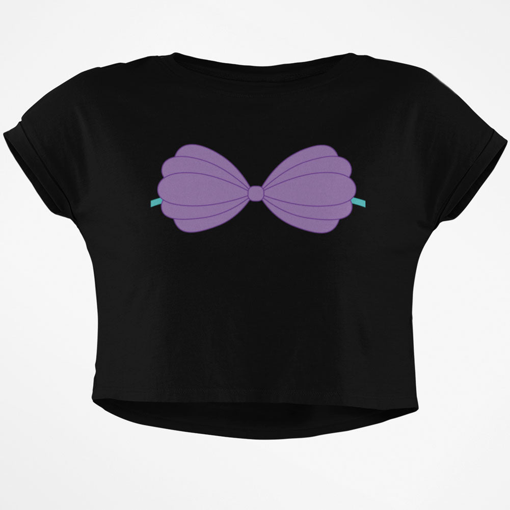 Halloween Purple Shell Bra Junior Boxy Crop Top T Shirt Juniors Crop T-Shirts Old Glory SM Black
