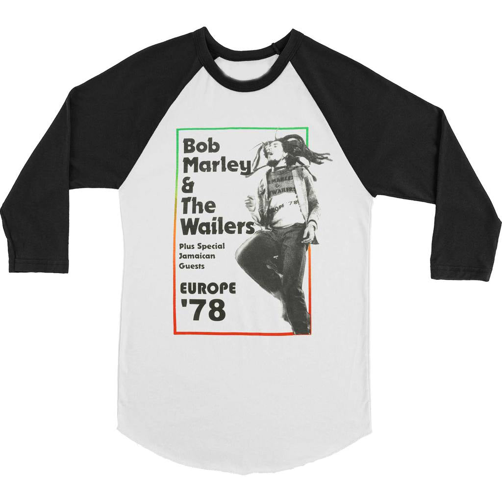 Bob Marley - Europe 78 Juniors 3/4 Sleeve Raglan Juniors Raglans Bob Marley