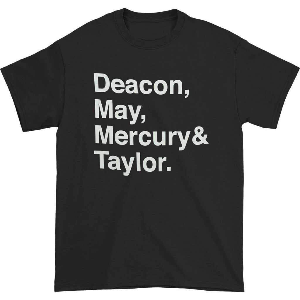 Queen - Helvetica Band Mens T Shirt Men's T-Shirts Old Glory MD Black