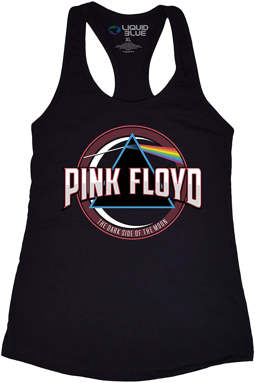 Pink Floyd - Blue Prism Juniors Racerback Tank Top Juniors Tank Tops Old Glory SM Black