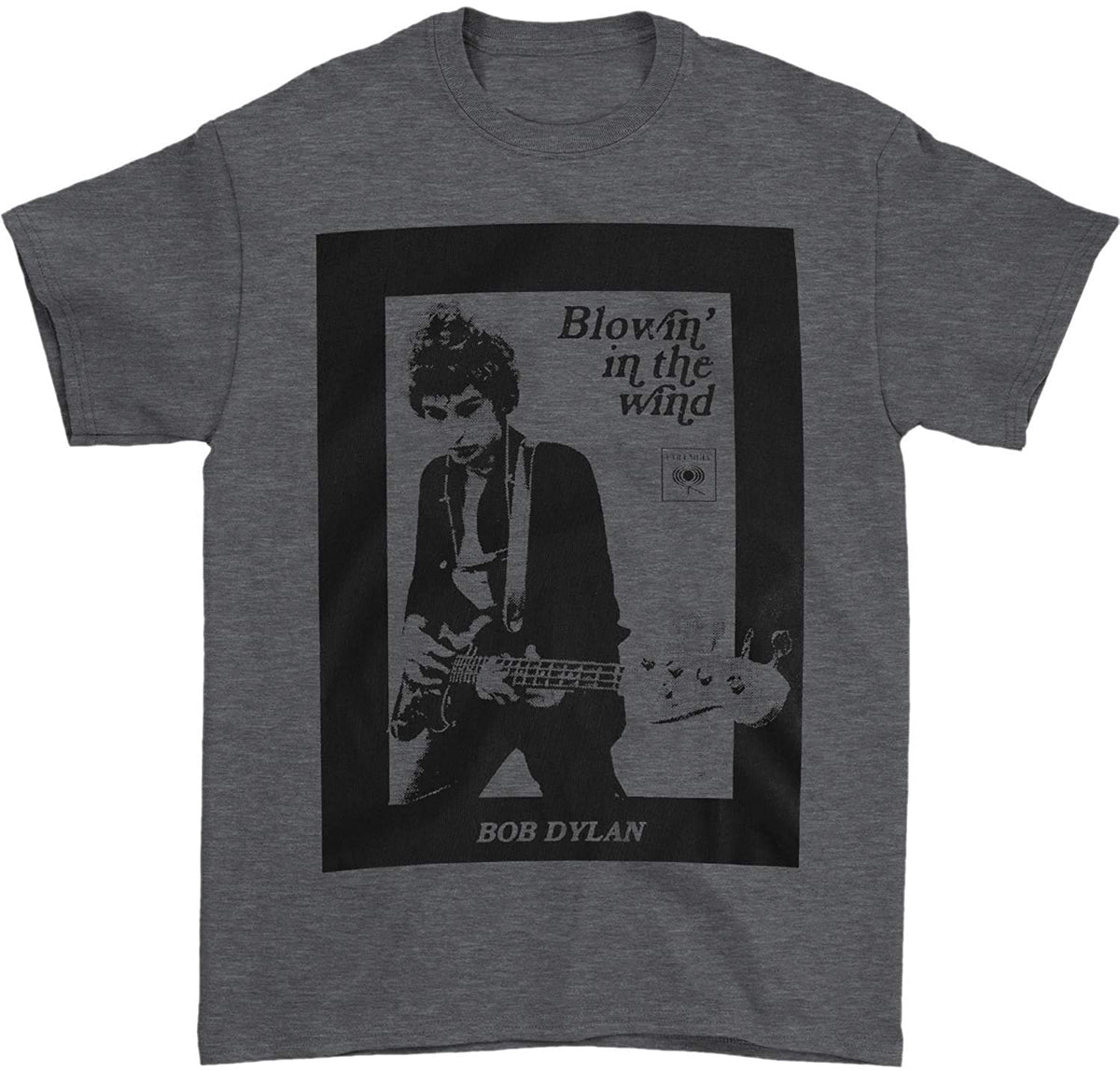 Bob Dylan - Guitar Photo Mens Soft T Shirt Men's T-Shirts Bob Dylan MD Charcoal