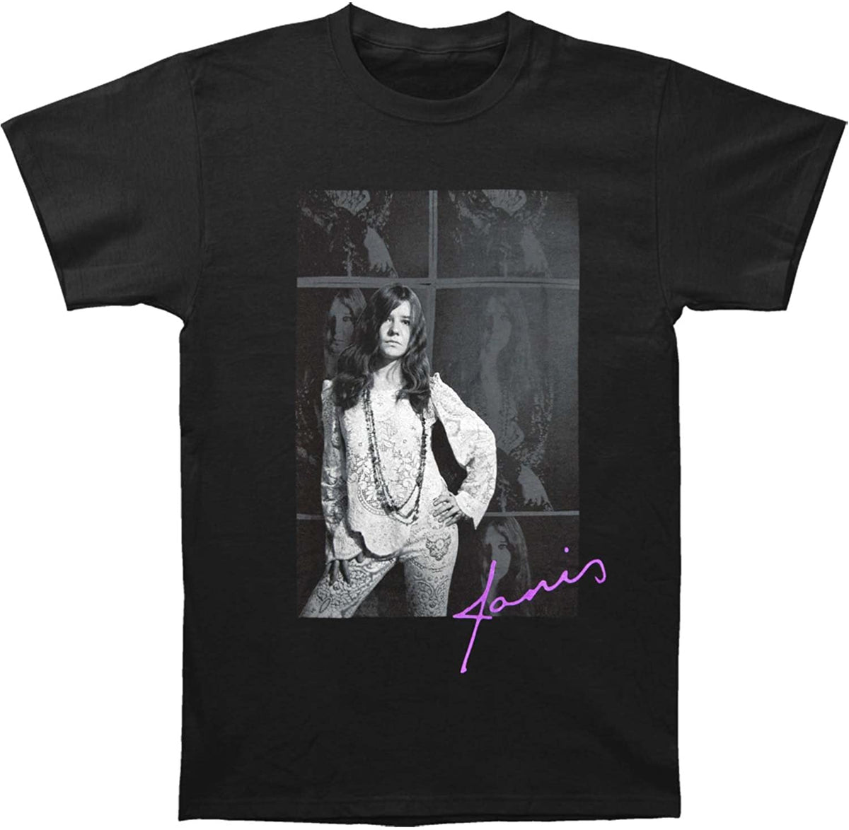 Janis Joplin - Baron Wolman Photo Mens Soft T Shirt Men's T-Shirts Janis Joplin MD Vintage Black