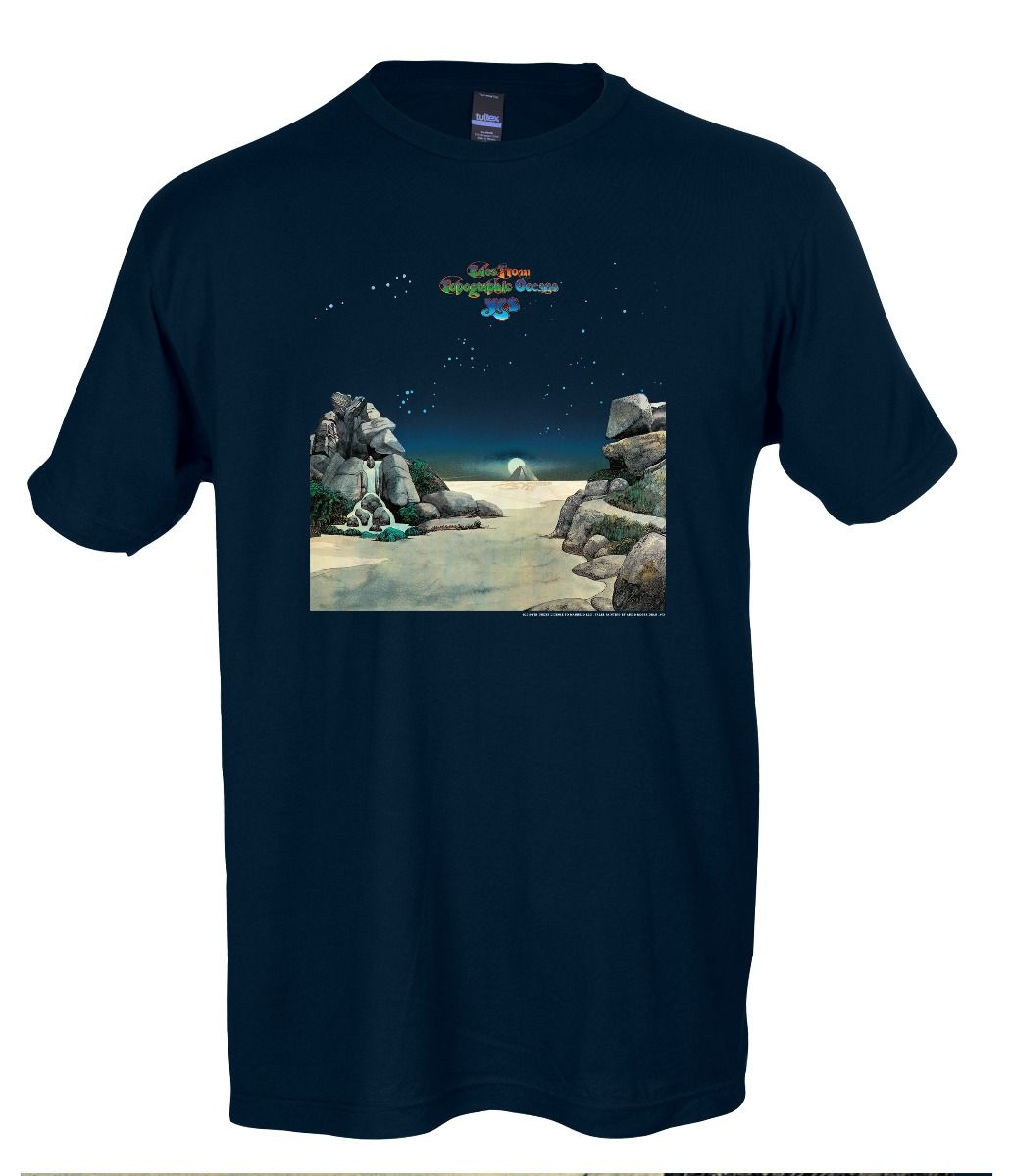 Yes - Tales From Topographic Oceans Mens Soft T Shirt Men's T-Shirts Old Glory MD Navy