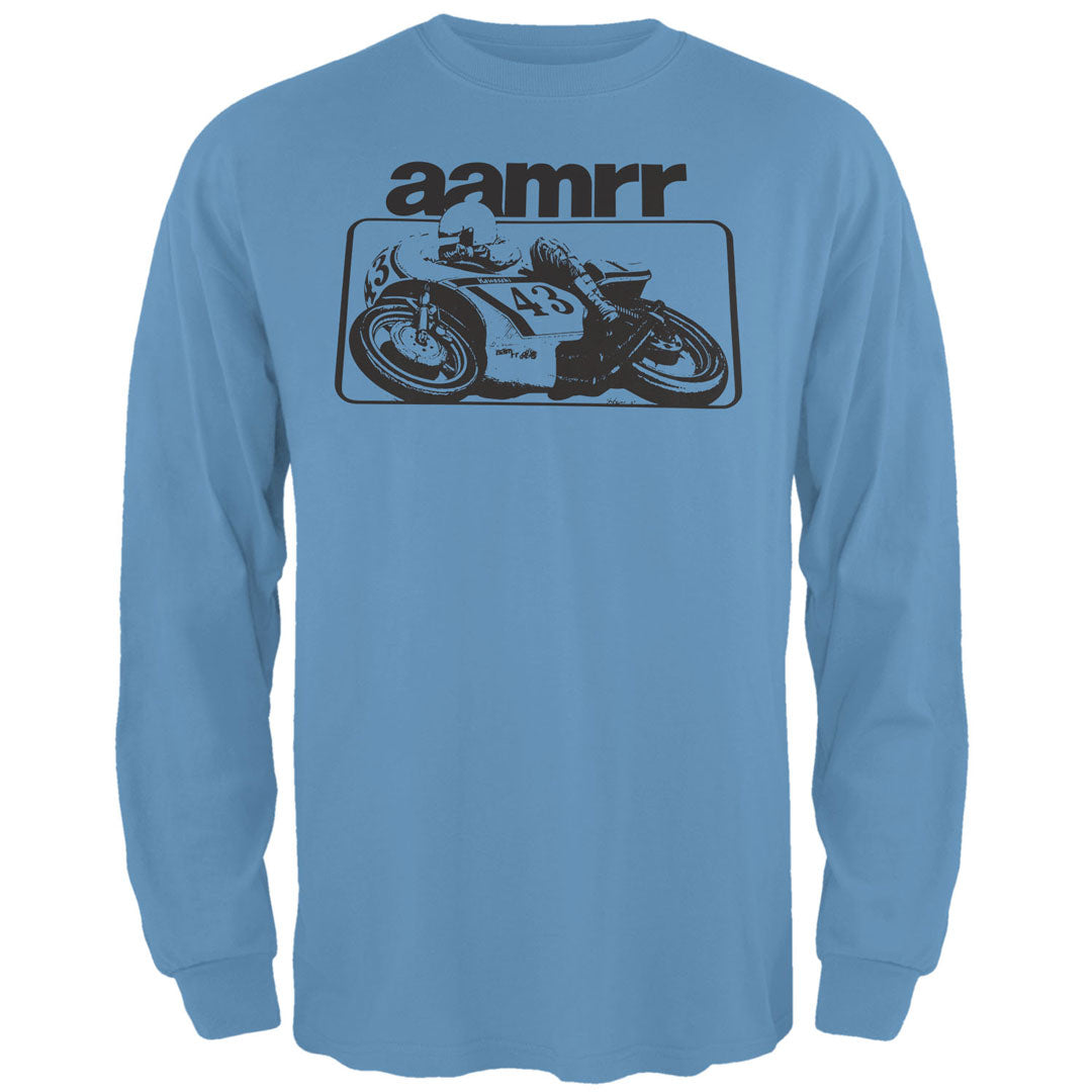 #43 AAMRR Mike Baldwin Mens Long Sleeve T Shirt Men's Long Sleeves Old Glory SM Carolina Blue