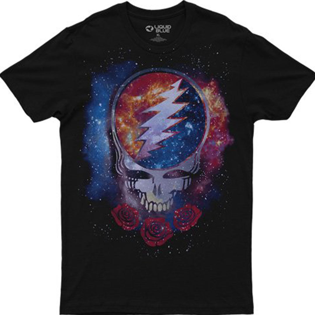 Grateful Dead - Cosmic Stealie Mens T Shirt Men's T-Shirts Liquid Blue MD Black
