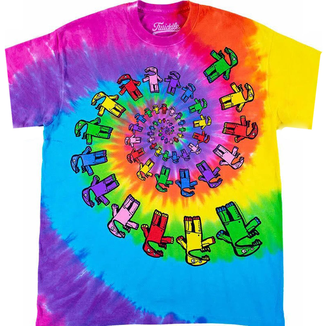 Twiddle - Spiral Tie Dye Mens T Shirt Men's T-Shirts Liquid Blue MD Multi