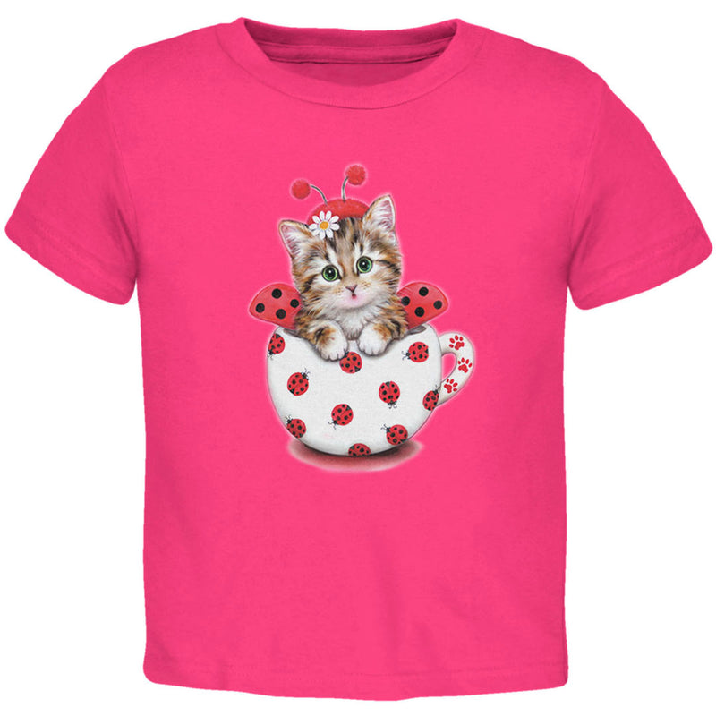 Cat Ladybug Toddler T Shirt Toddler T-Shirts Old Glory 2T Hot Pink