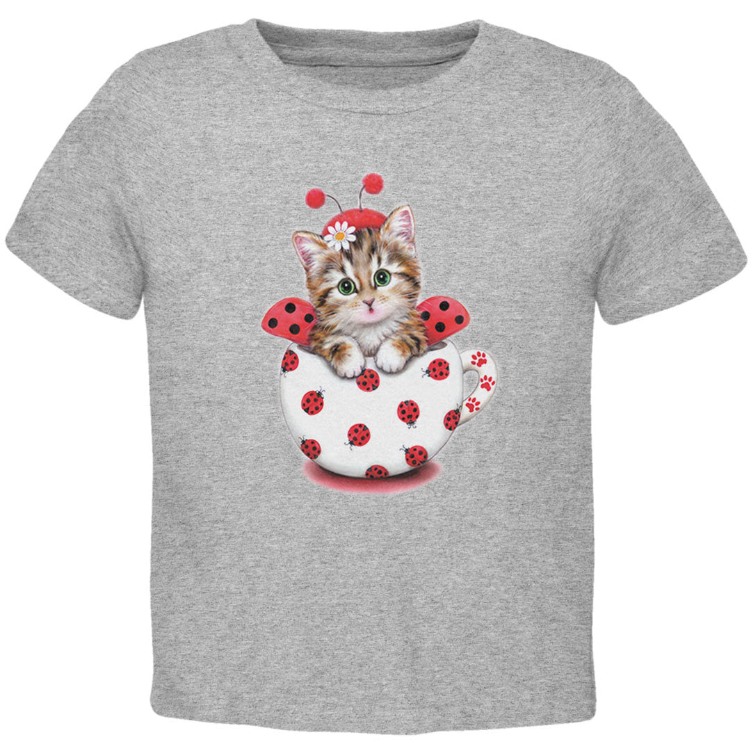 Cat Ladybug Toddler T Shirt Toddler T-Shirts Old Glory 2T Heather
