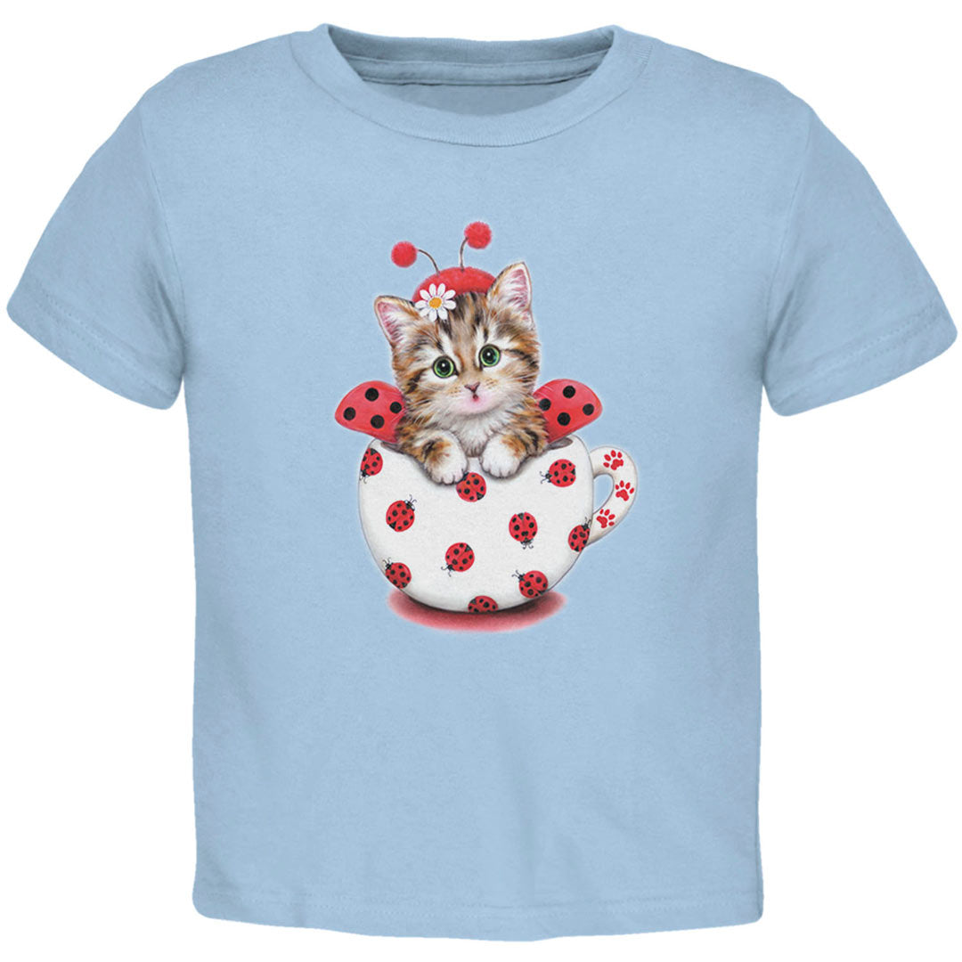 Cat Ladybug Toddler T Shirt Toddler T-Shirts Old Glory 2T Light Blue