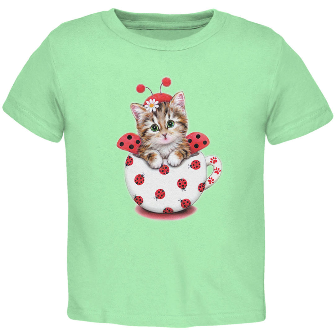 Cat Ladybug Toddler T Shirt Toddler T-Shirts Old Glory 2T Mint
