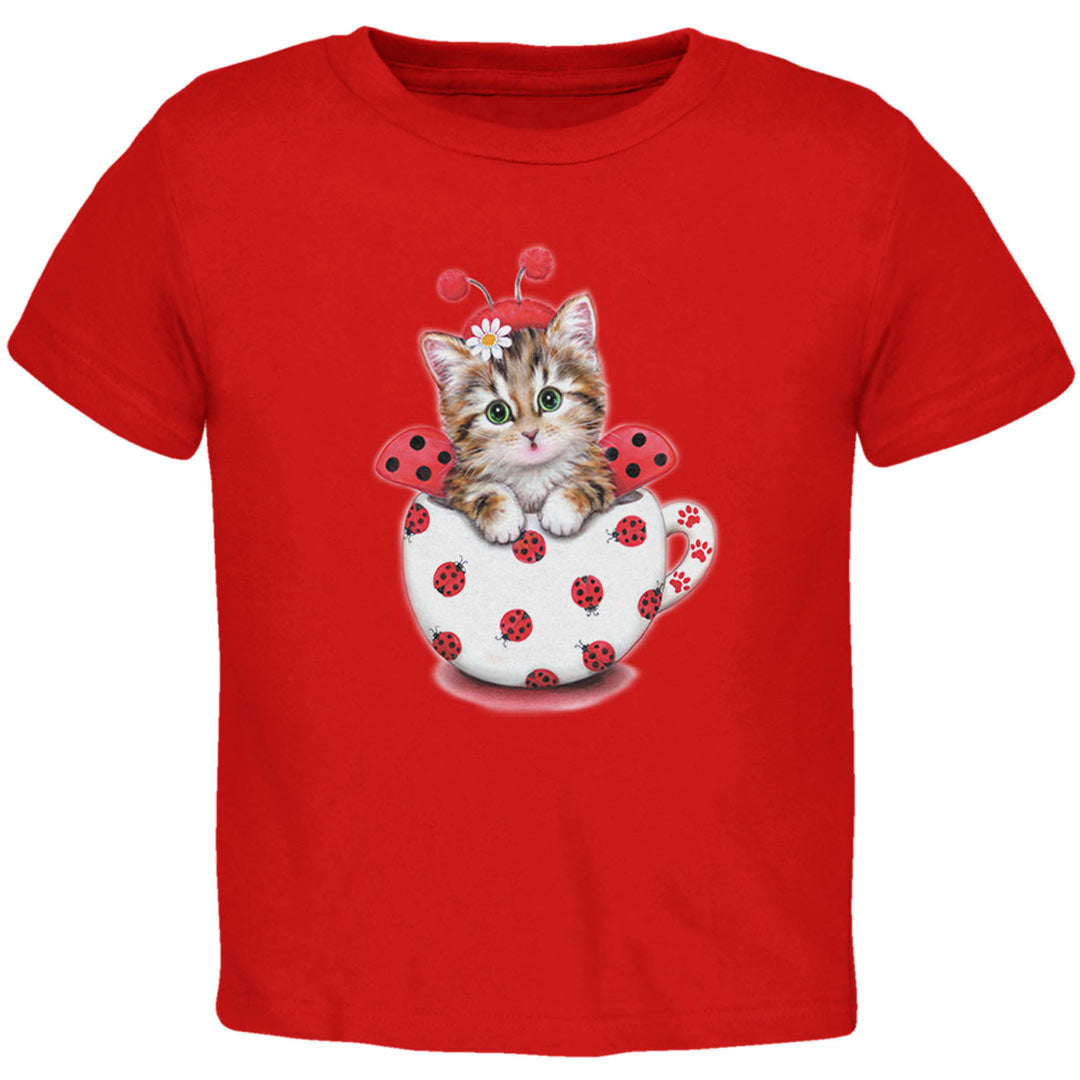 Cat Ladybug Toddler T Shirt Toddler T-Shirts Old Glory 2T Red