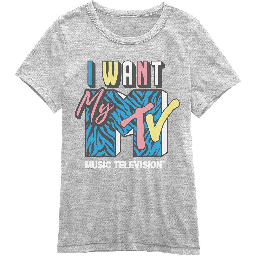 MTV - I Want Juniors T Shirt Juniors T-Shirts Isaac Morris SM Grey