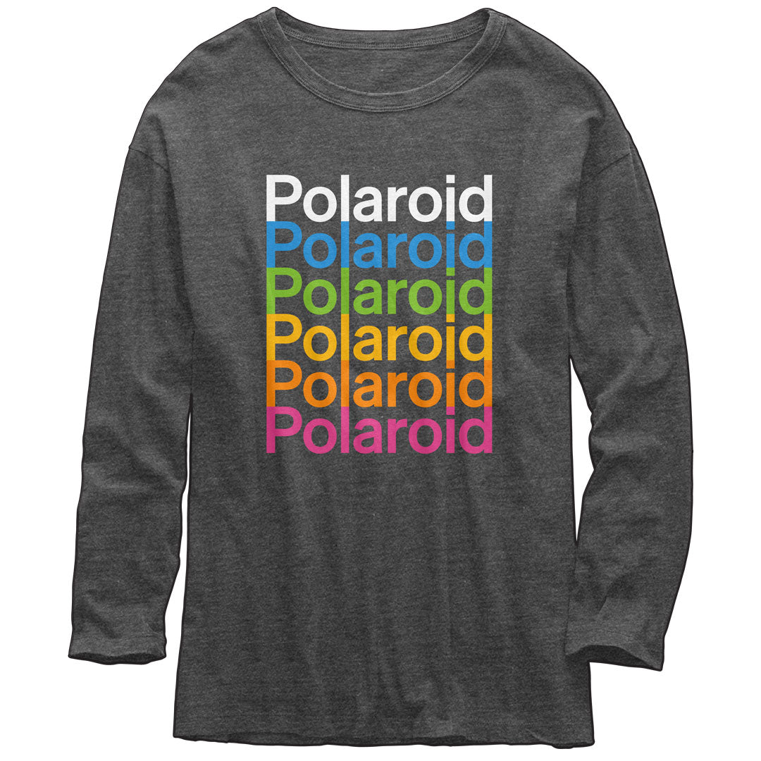 Polaroid - Repeat Logo Juniors Long Sleeve T Shirt Juniors Long Sleeves Isaac Morris SM Charcoal Heather