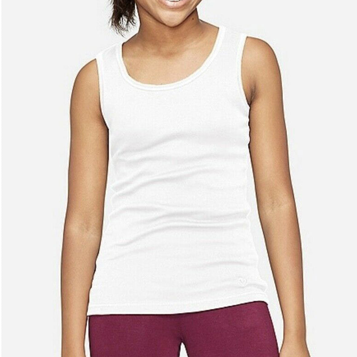 White Big Kid Ribbed Tank Youth Tank Tops Old Glory