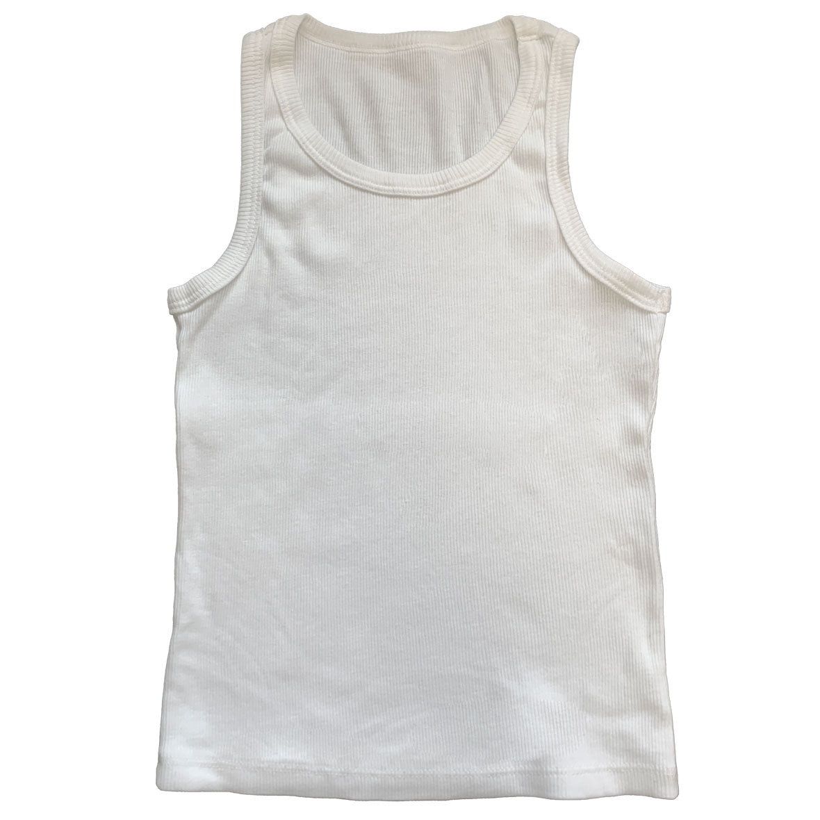 White Big Kid Ribbed Tank Youth Tank Tops Old Glory YSM White