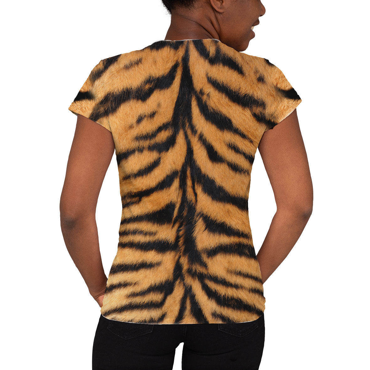 Halloween Costume Tiger All Over Womens Costume T Shirt with Tiger Ears Headband Shirts Old Glory